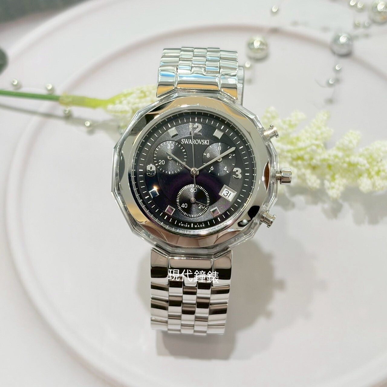 【SWAROVSKI施華洛世奇】知性三眼女錶 685 201-A 36mm 現代鐘錶