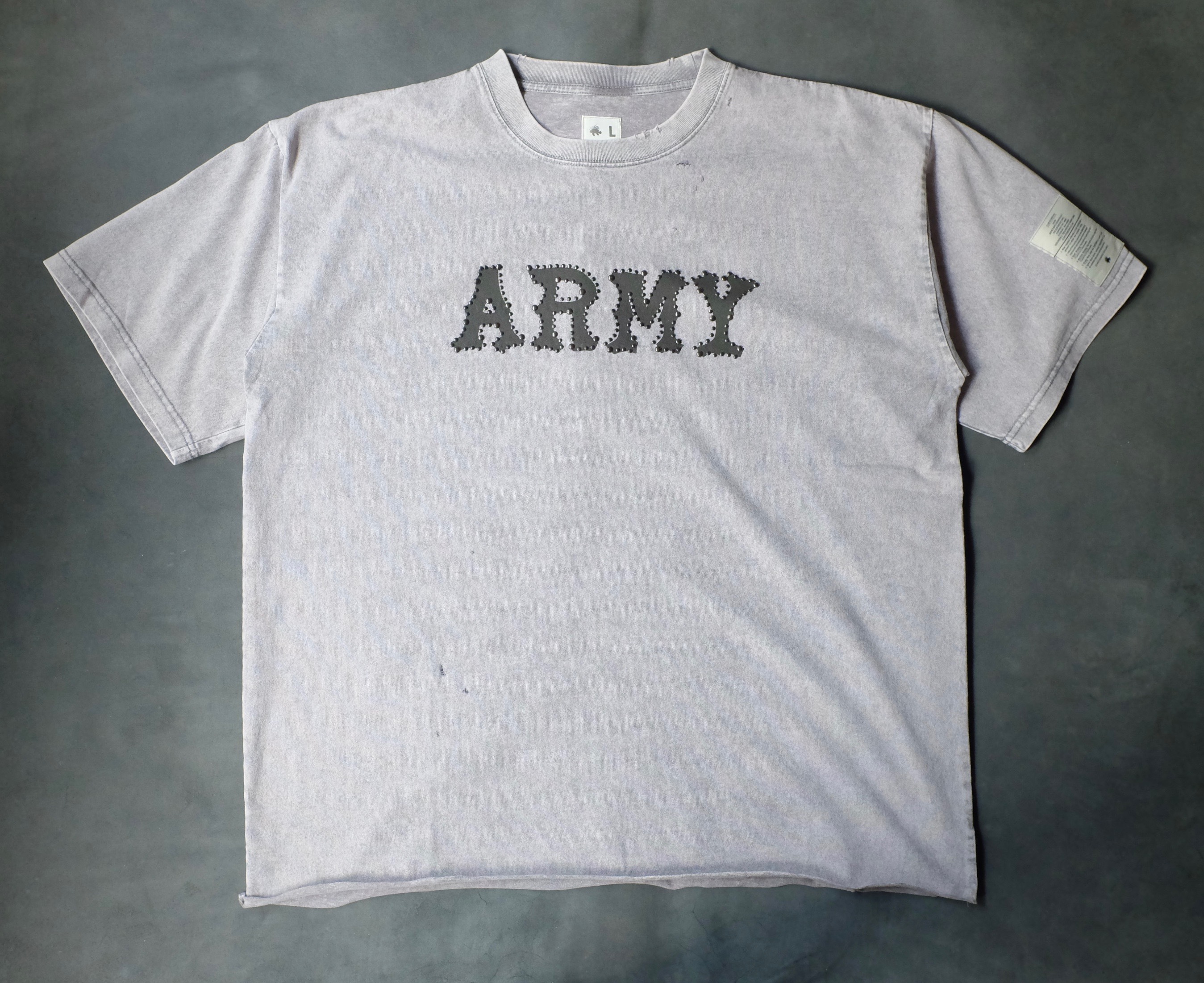 Club Stubborn The Studded Army Tee - Washed Grey
