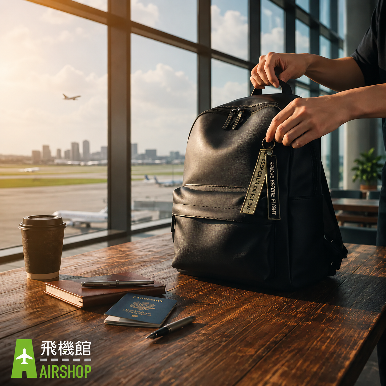 AIRSHOP KEEP CALM and FLY ON 灰/黑 飛行前拆除鑰匙圈