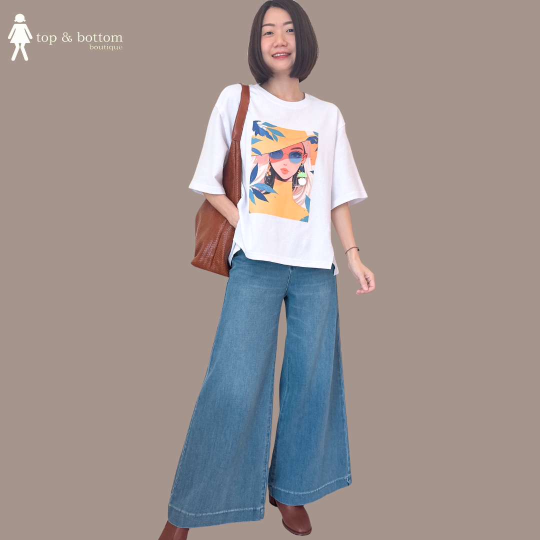 SHORT SLEEVE HAWAII GIRL WITH EARRING BLOUSE
