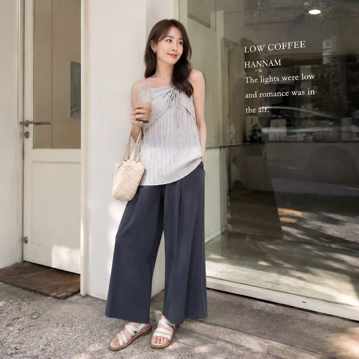 STRAP LAYERED SHEER BLOUSE