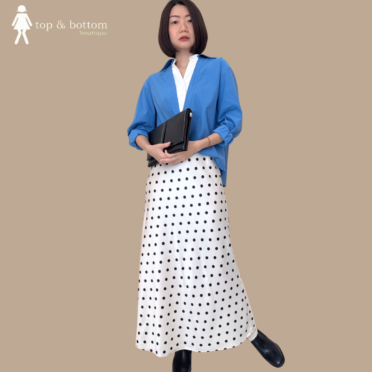 LONG SLEEVE 2 TONE DOUBLE COLLARED SHIRT