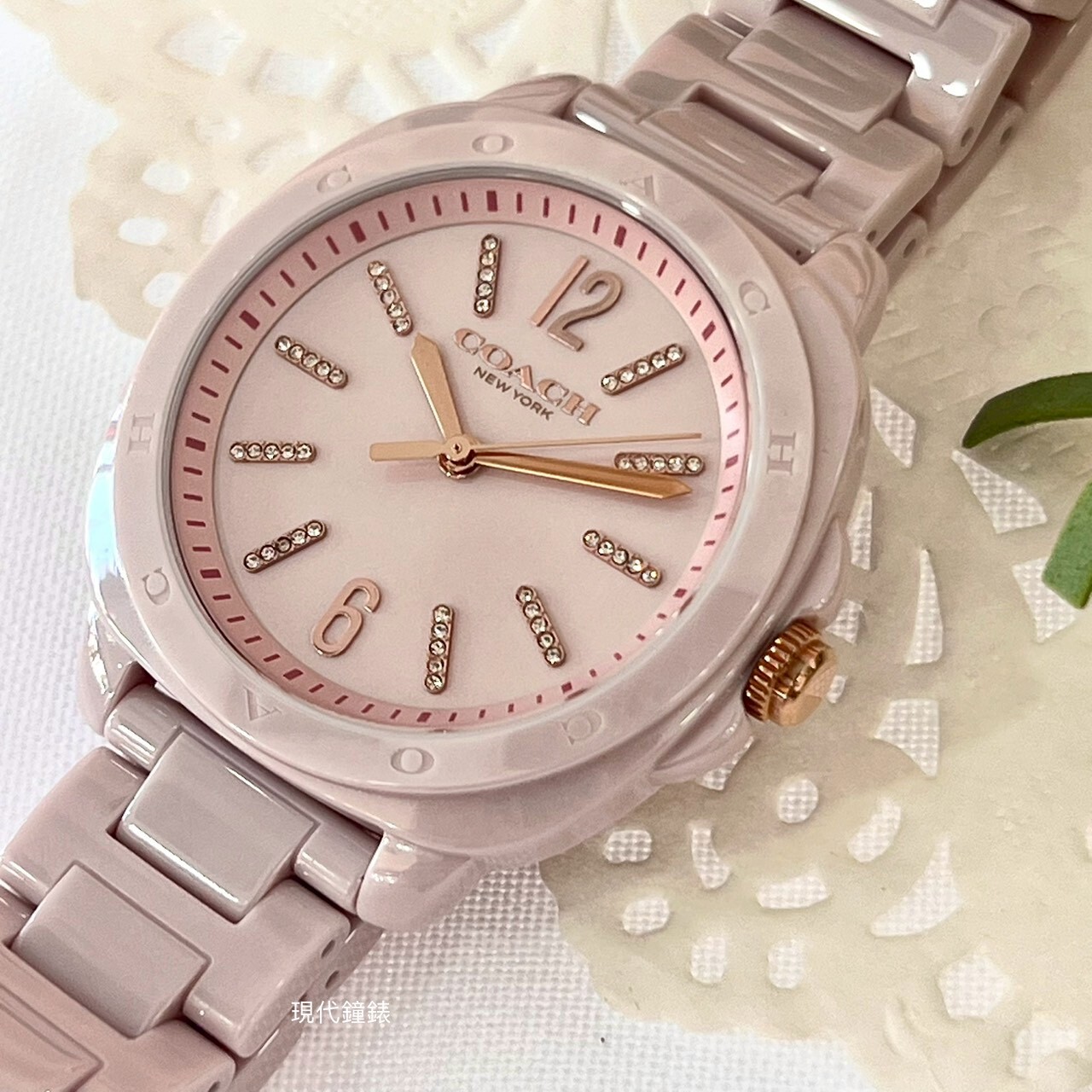 【COACH】Kitt 晶鑽陶瓷女錶CO14504408 38mm 現代鐘錶