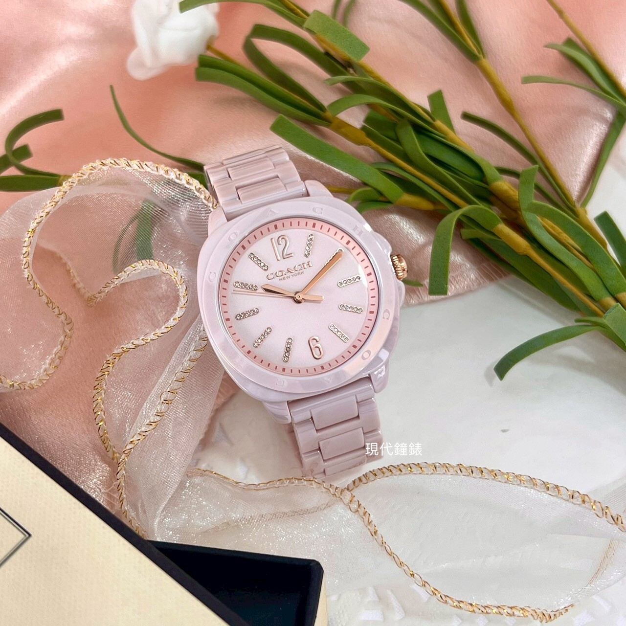 【COACH】Kitt 晶鑽陶瓷女錶CO14504408 38mm 現代鐘錶