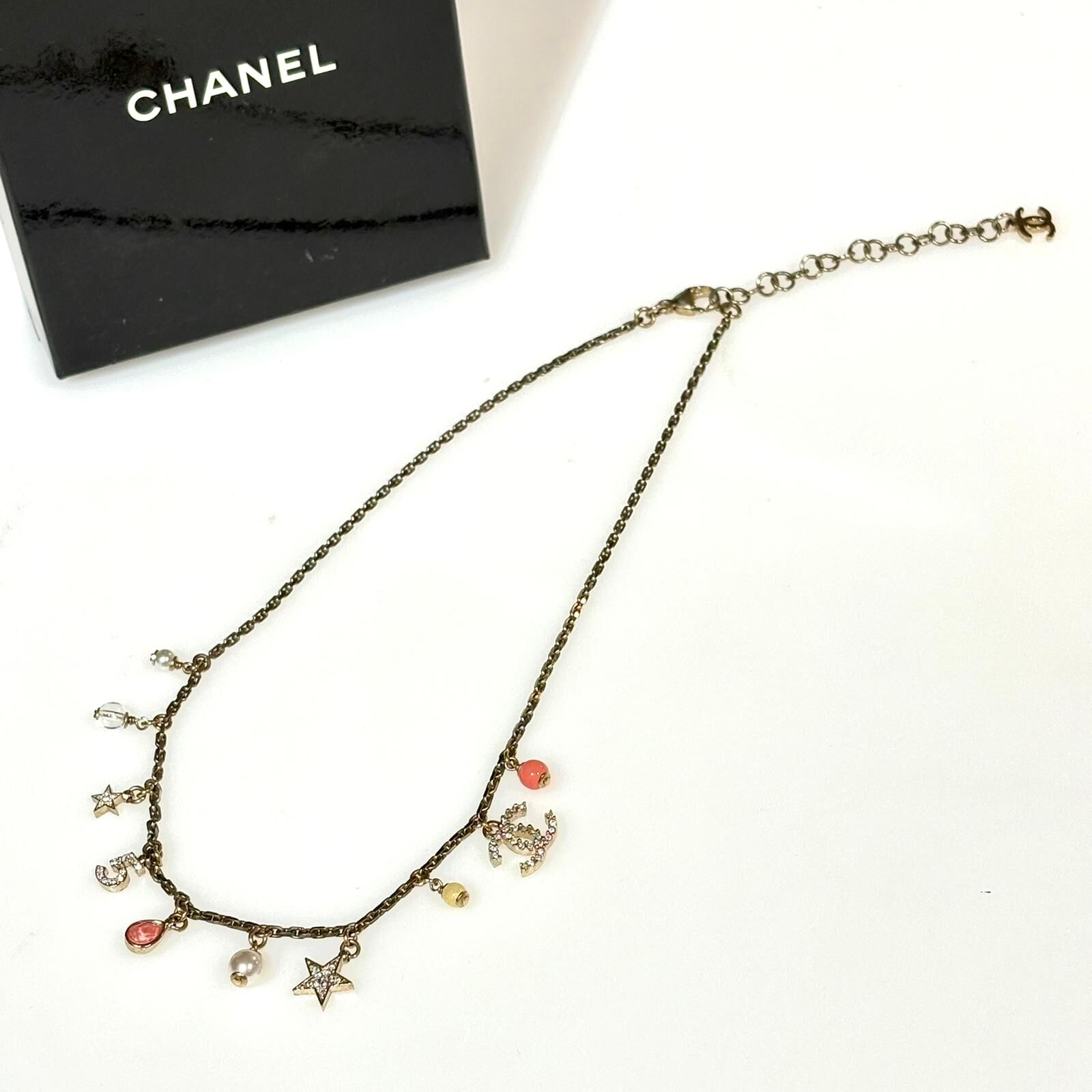 95%NEW二手CHANEL頸鏈 復古金珠珠/星星鏈 香奈兒NECKLACE #香榭站正品