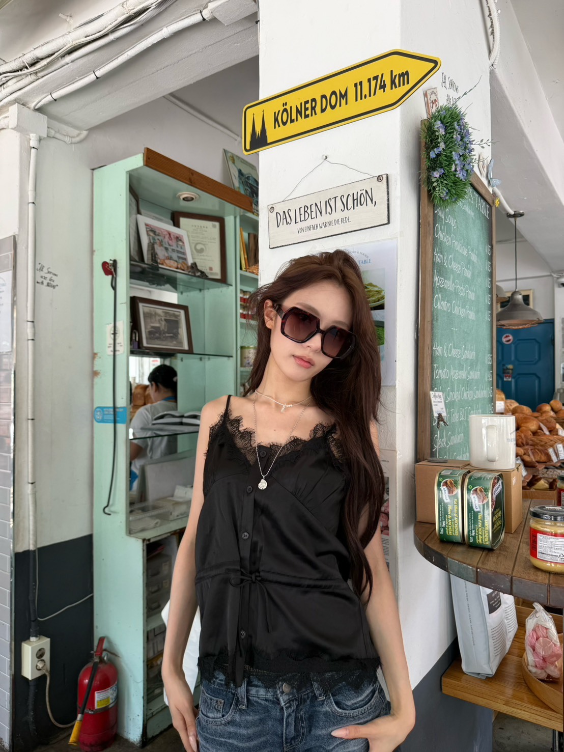 現貨! 9.amez project Secret muse lace cami 睫毛蕾絲背心 (black)