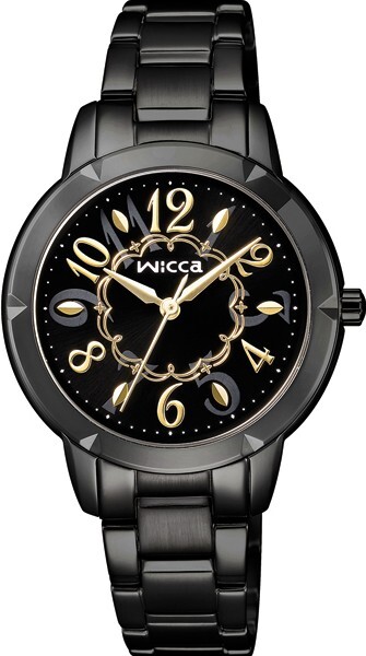 萬年鐘錶 - Citizen - Wicca  全黑魔幻派對不鏽鋼錶帶女錶 BT2-742-51 錶徑32MM