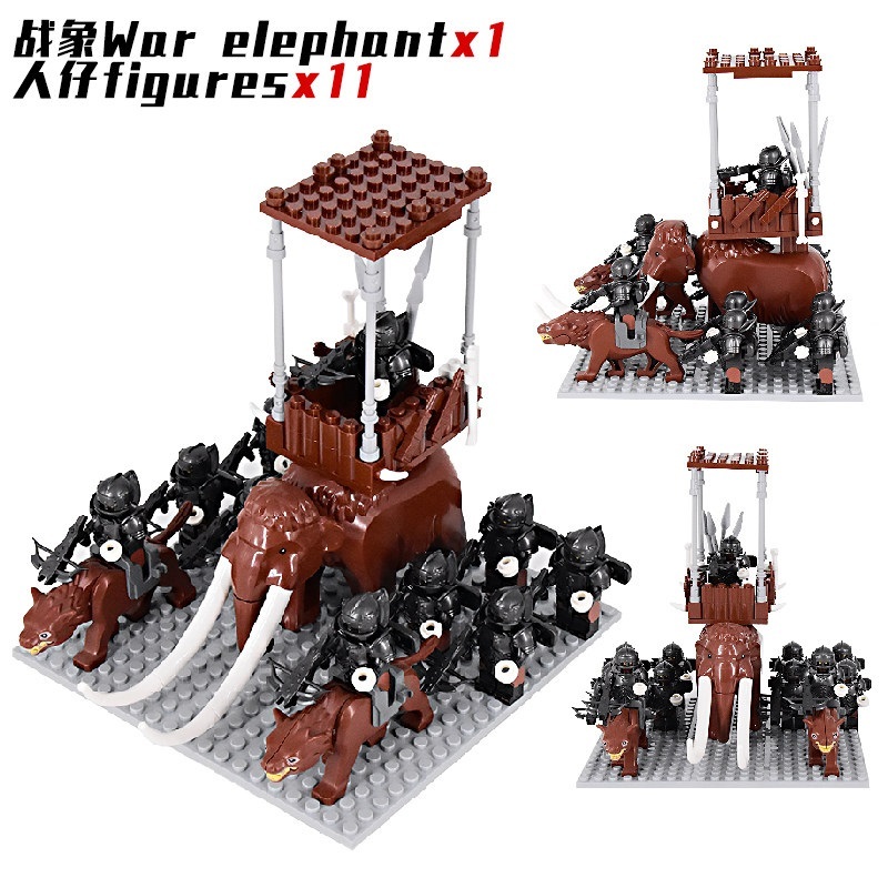 12 PCS / LOT Lord Of The Rings Uruk-Hai Orc Elephant Minifigures Fit Lego BIG18