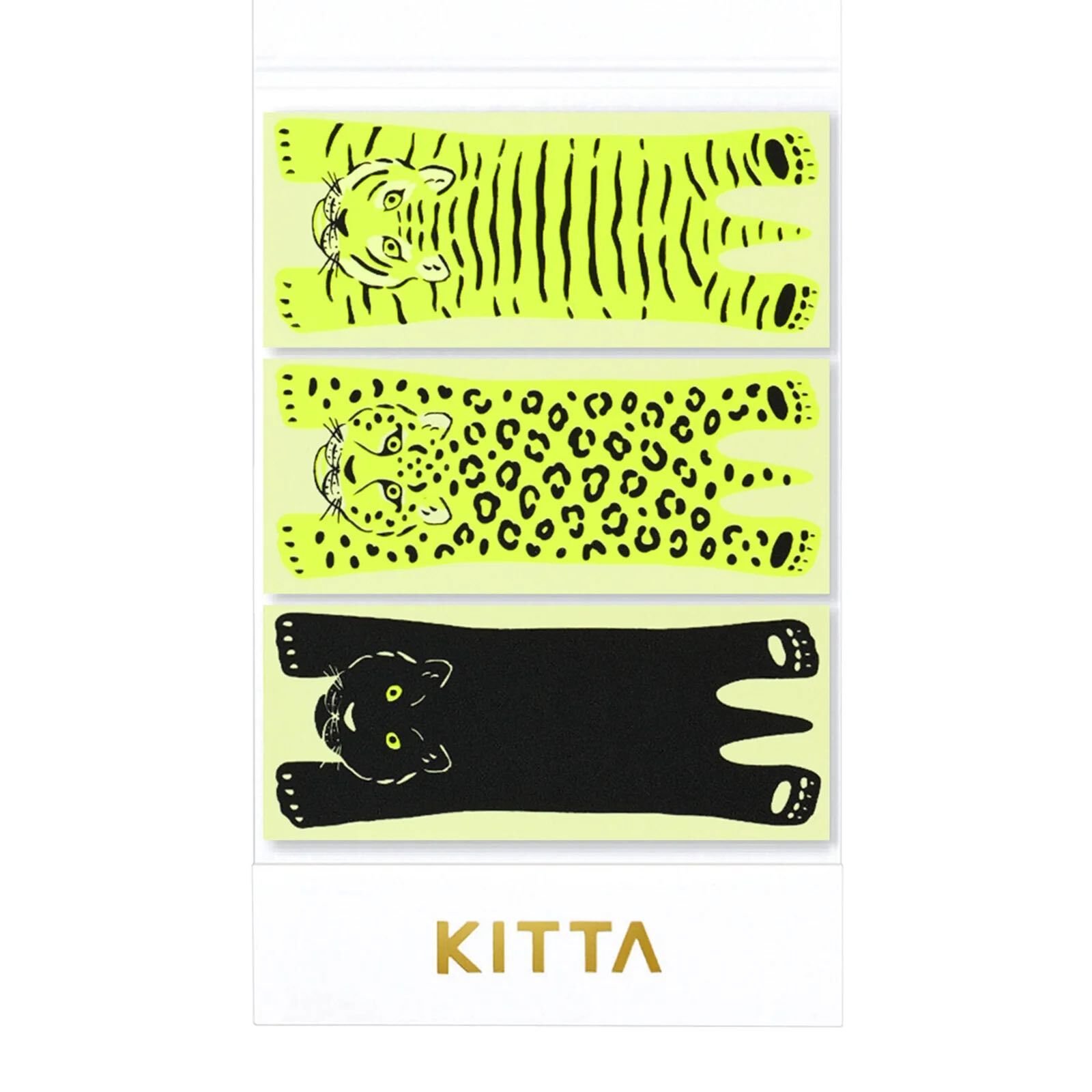 貓科動物 螢光紙 KITTA 隨身攜帶和紙膠帶 KITPP013｜日本KING JIM