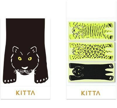 貓科動物 螢光紙 KITTA 隨身攜帶和紙膠帶 KITPP013｜日本KING JIM