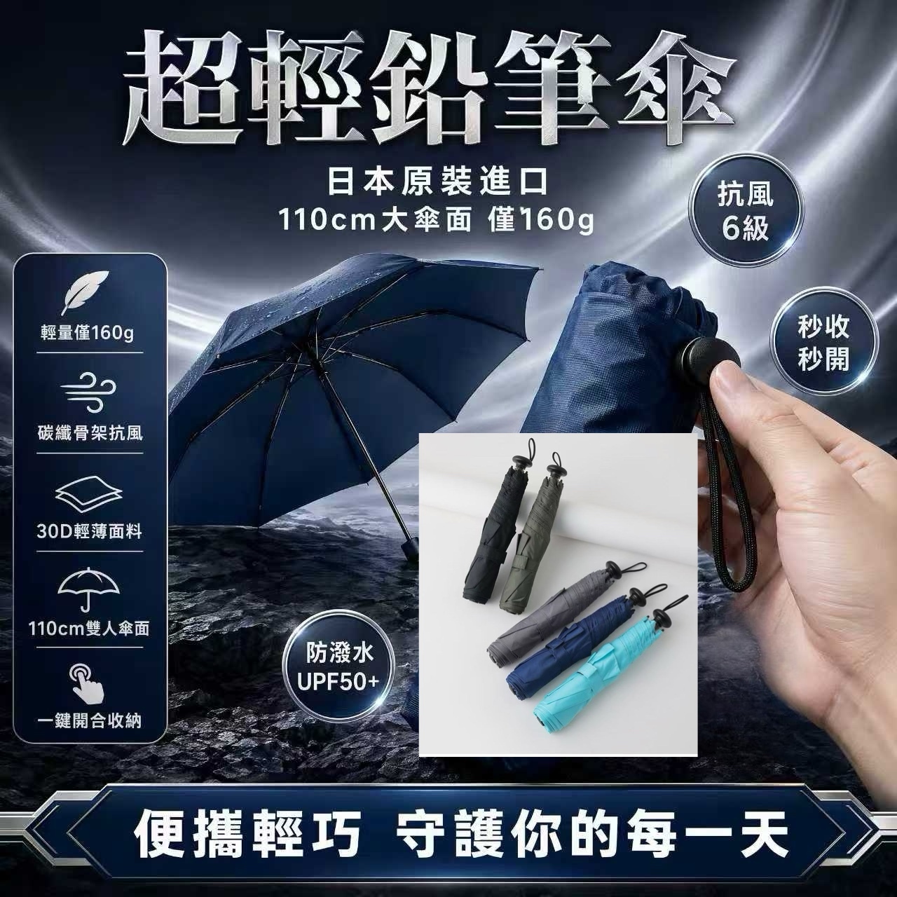 S22055 ☂ 日系輕量迷你碳纖降溫防曬傘