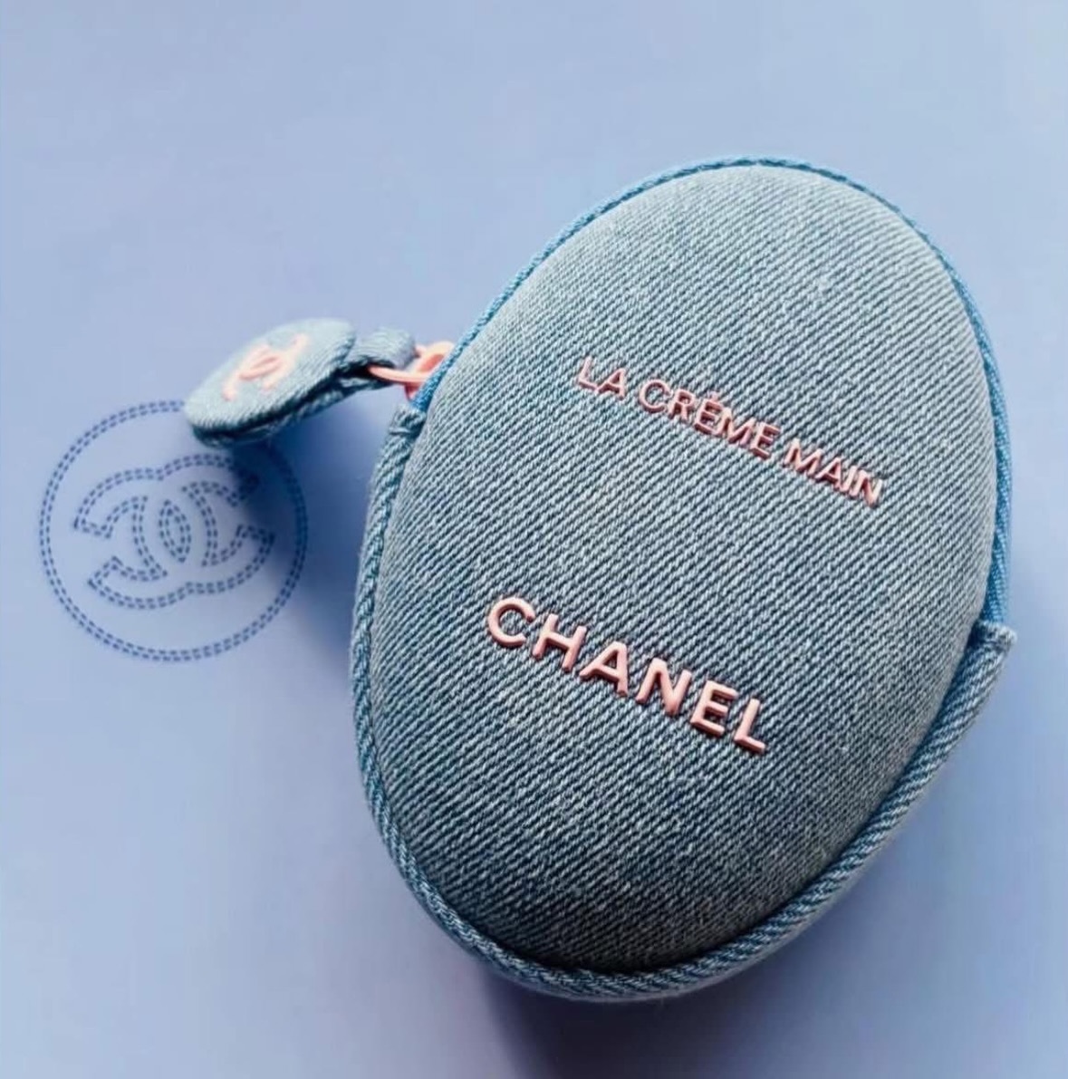 Chanel La Creme Main 丹寧牛仔圓形收納包