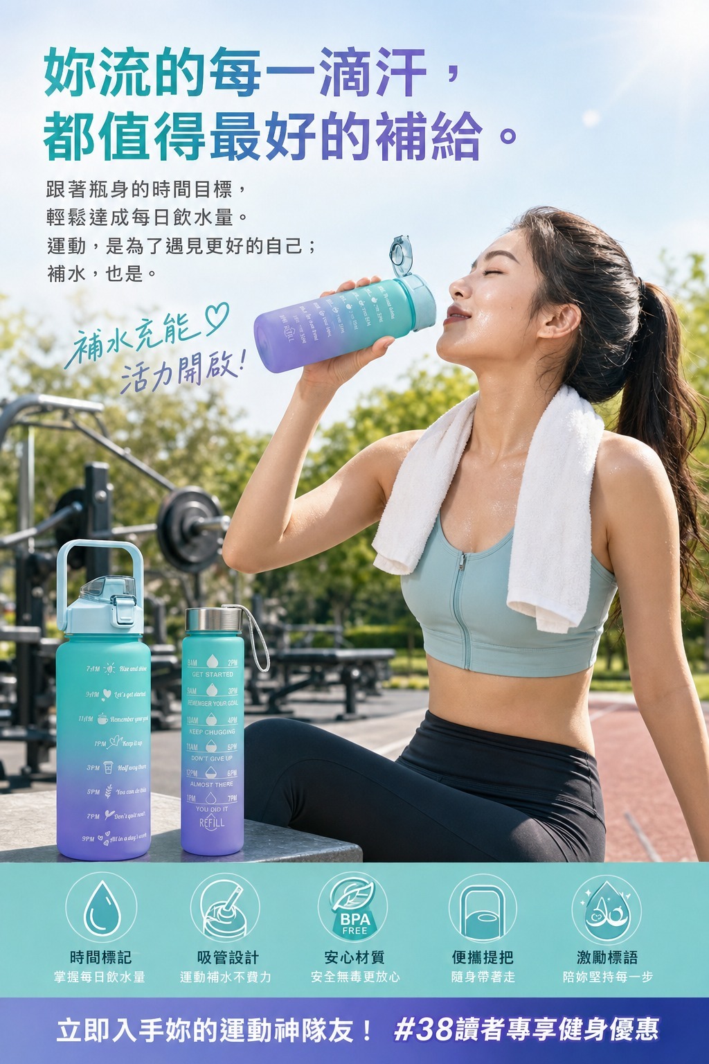【現貨】馬卡龍漸變色大容量太空樽(一套3件 / 每款各1)