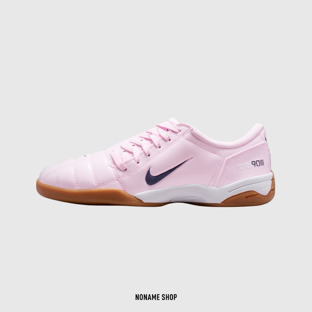 NIKE W TOTAL 90 LISA同款 復古 皮革 不對稱 薄底 足球鞋 休閒鞋 粉色 (女款)