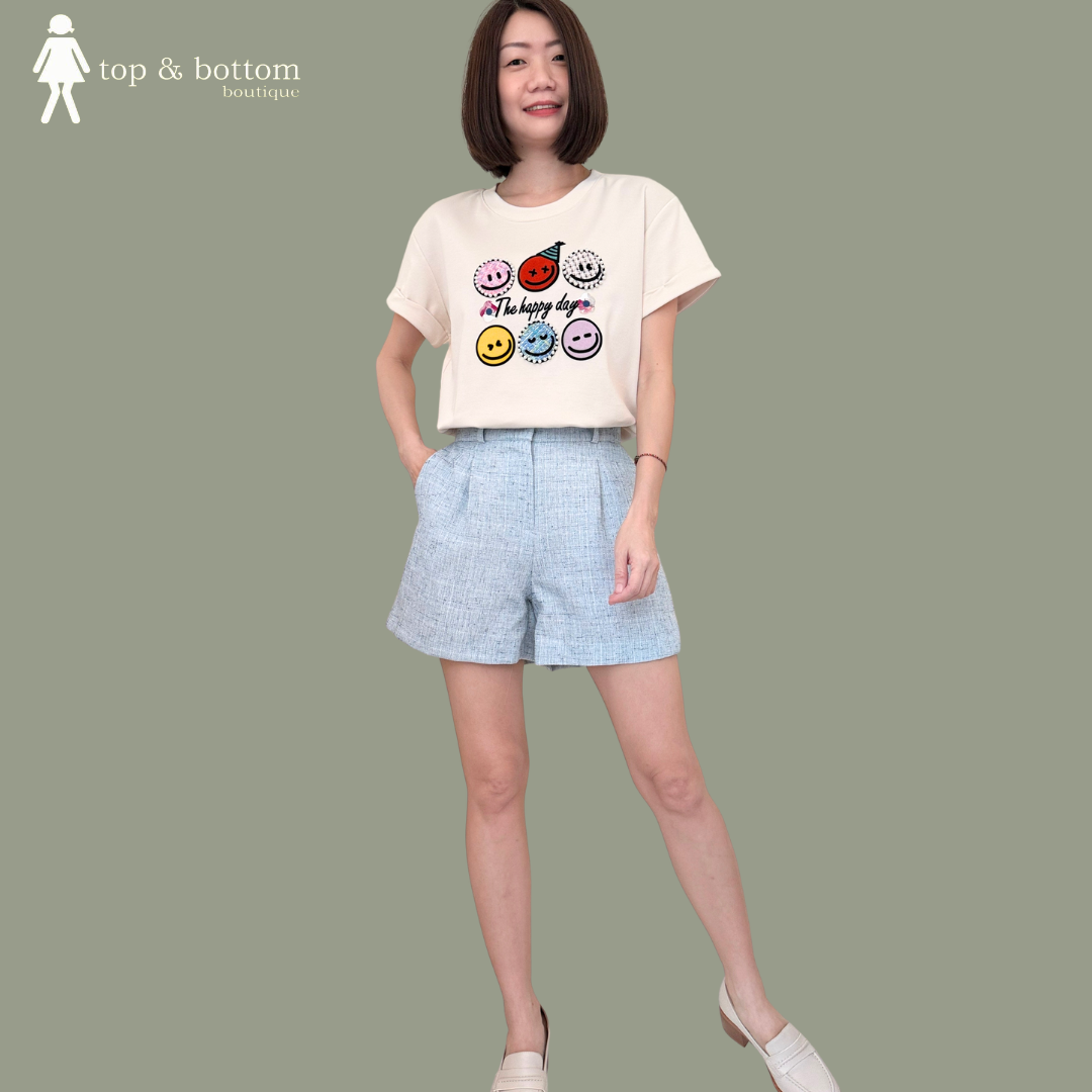 HIGH WAISTED TWEED SHORTS