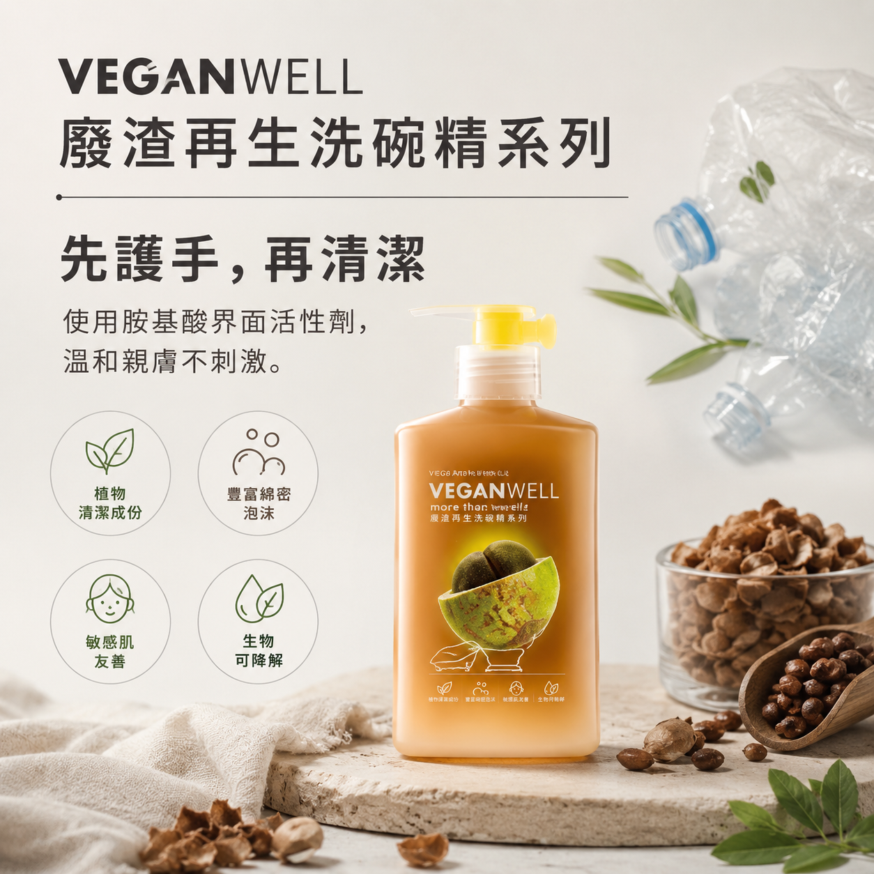護手系列-馬告茶籽胺基酸洗碗精500ml