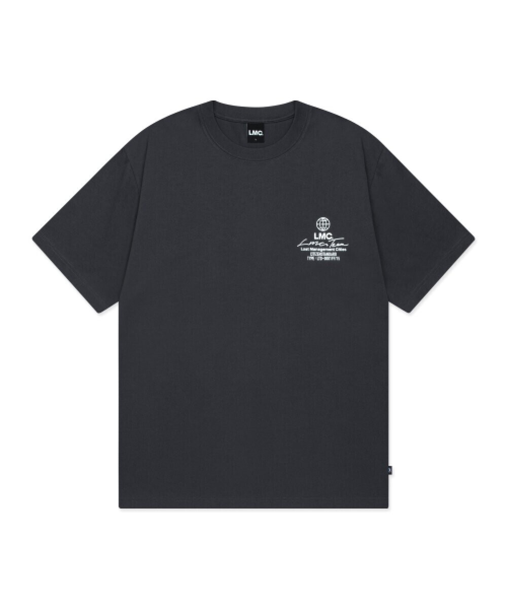 【OWN】LMC SIGNATURE GLOBE TEE 休閒 短袖 上衣 簽名 地球儀 小LOGO 素T 春夏 不分男女 炭灰