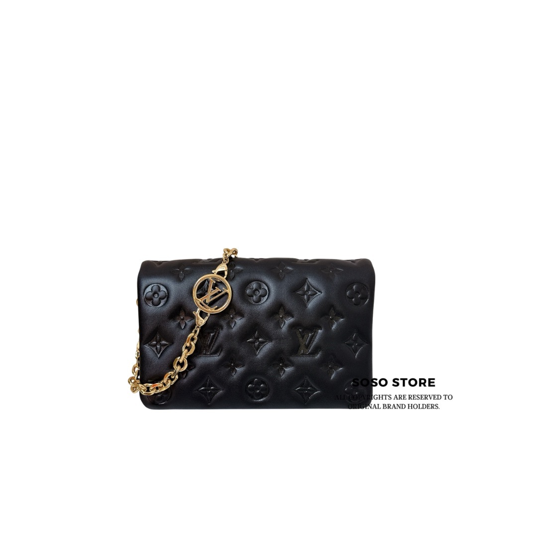 LOUIS VUITTON Pochette Coussin - Black / GHW