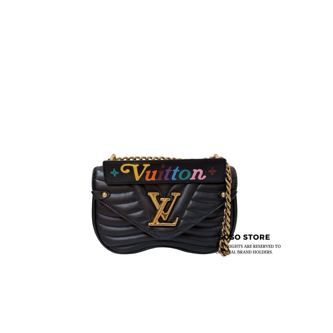 LOUIS VUITTON New Wave Chain Bag PM - Black / GHW