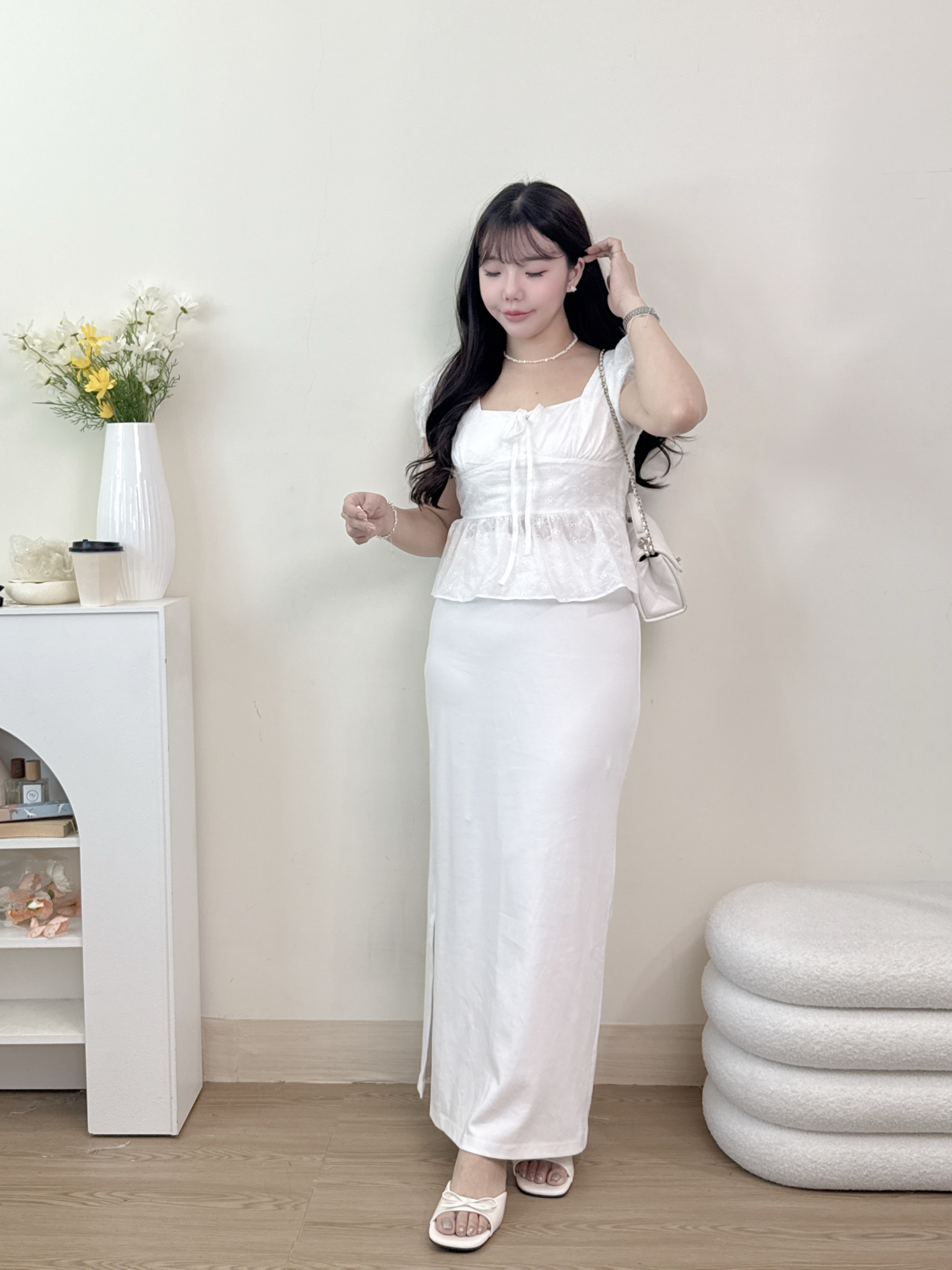 呼吸感棉長裙 2色