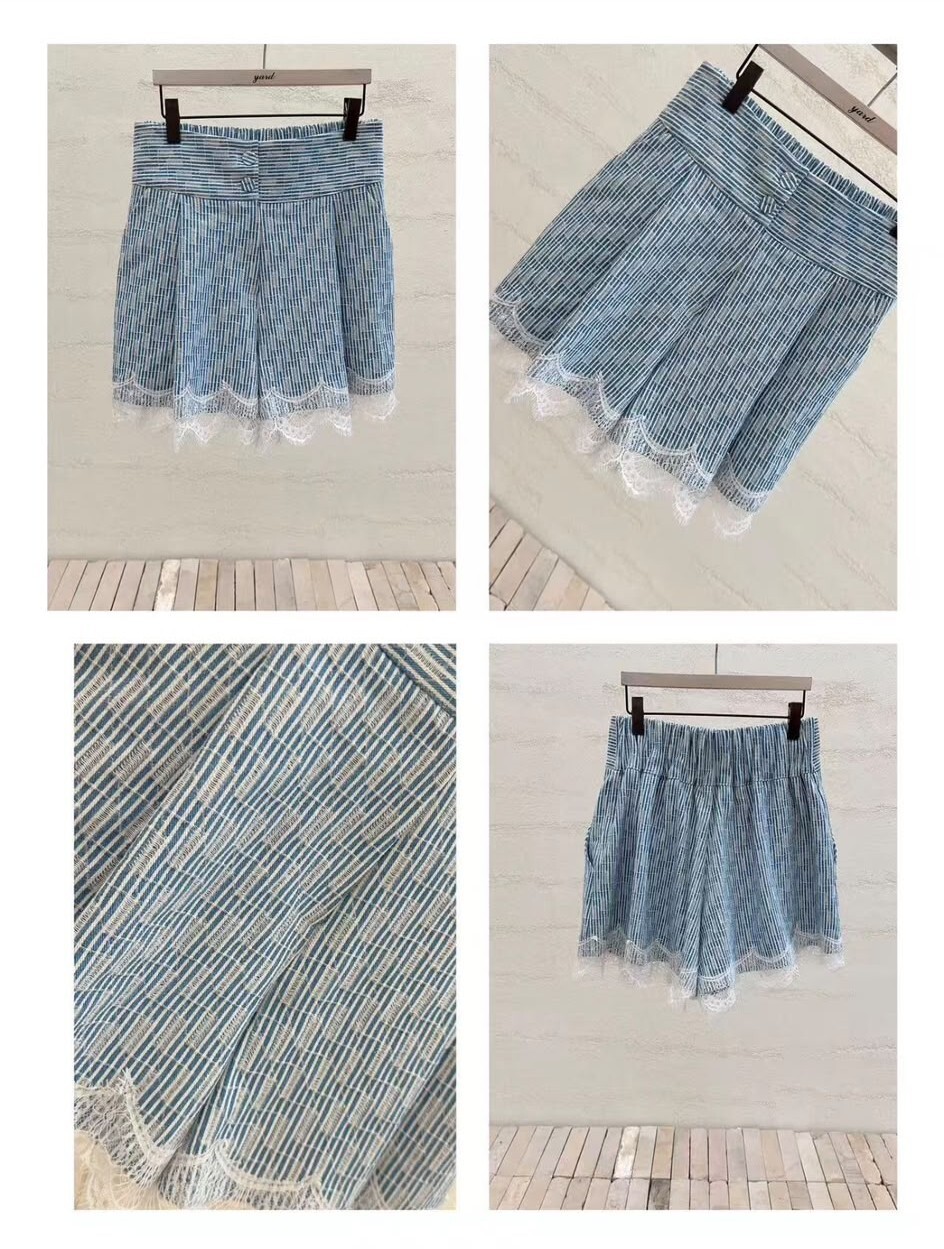 Y131   條子LACE褲 腰28-36 HIP48 長17 $539 (一口價)