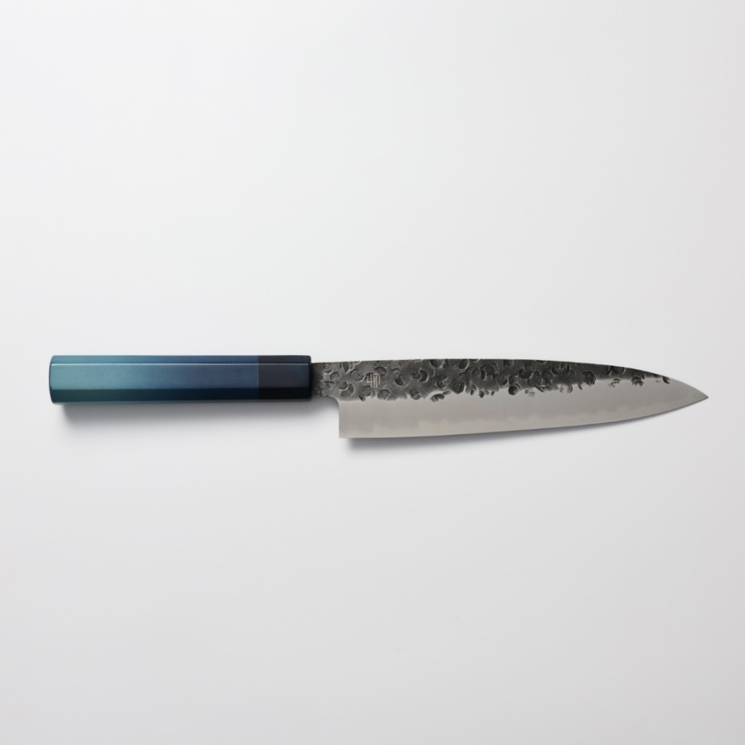 藍包丁 牛刀 210mm 鉬釩鋼 黑打鎚目