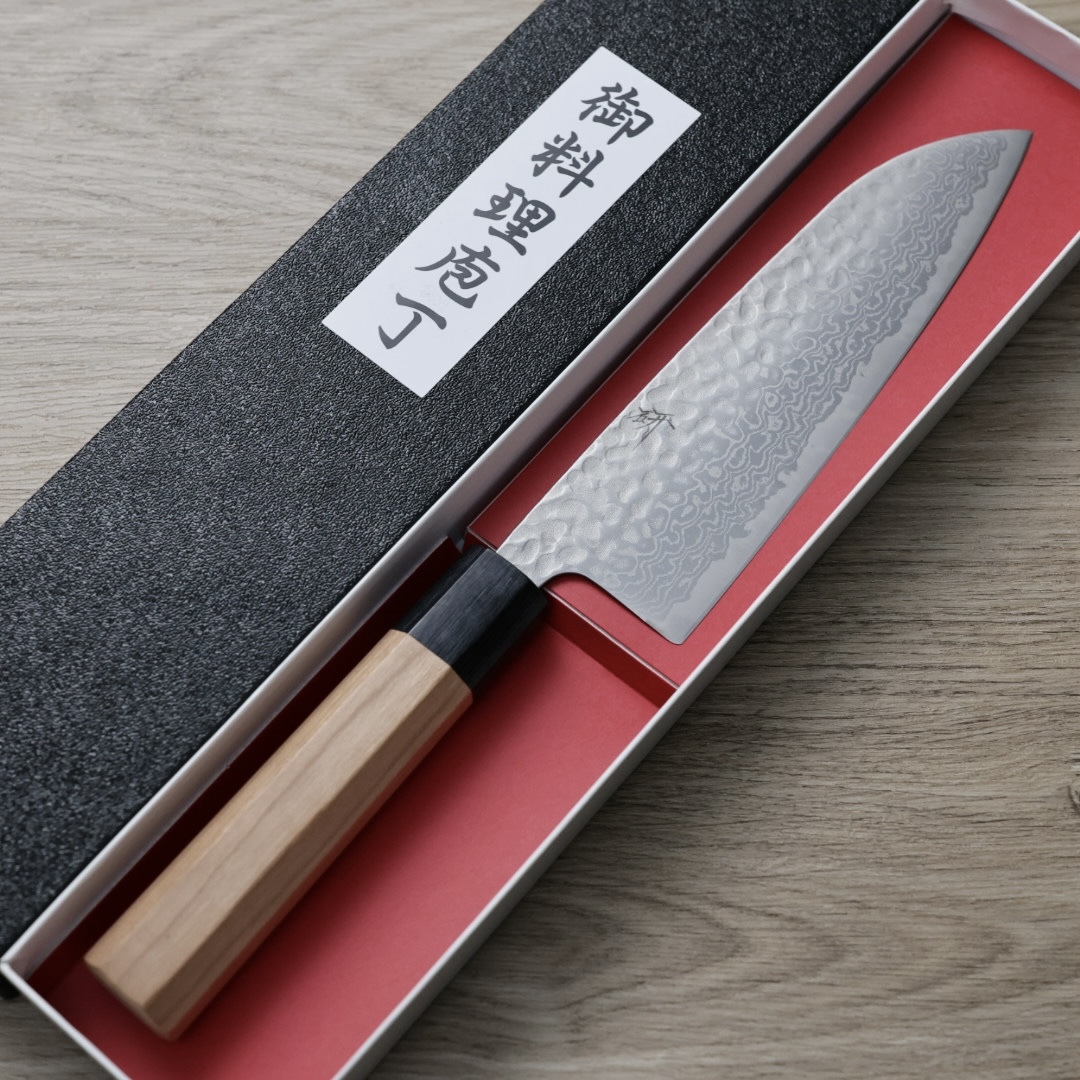 作SAKU 研 三德 170mm 銀三鋼 大馬士革鎚目