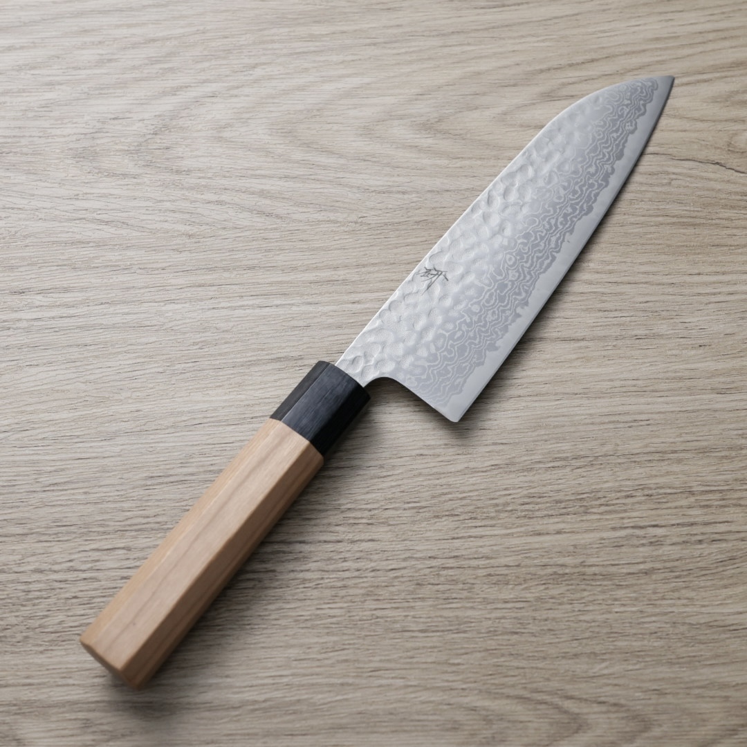 作SAKU 研 三德 170mm 銀三鋼 大馬士革鎚目