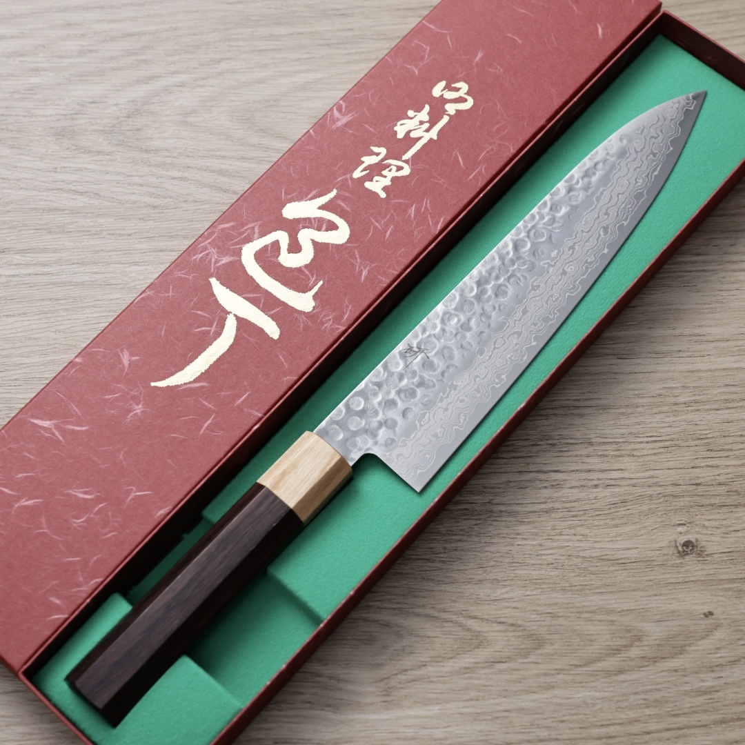 作SAKU 研 牛刀 210mm VG10鋼 鎚目大馬士革