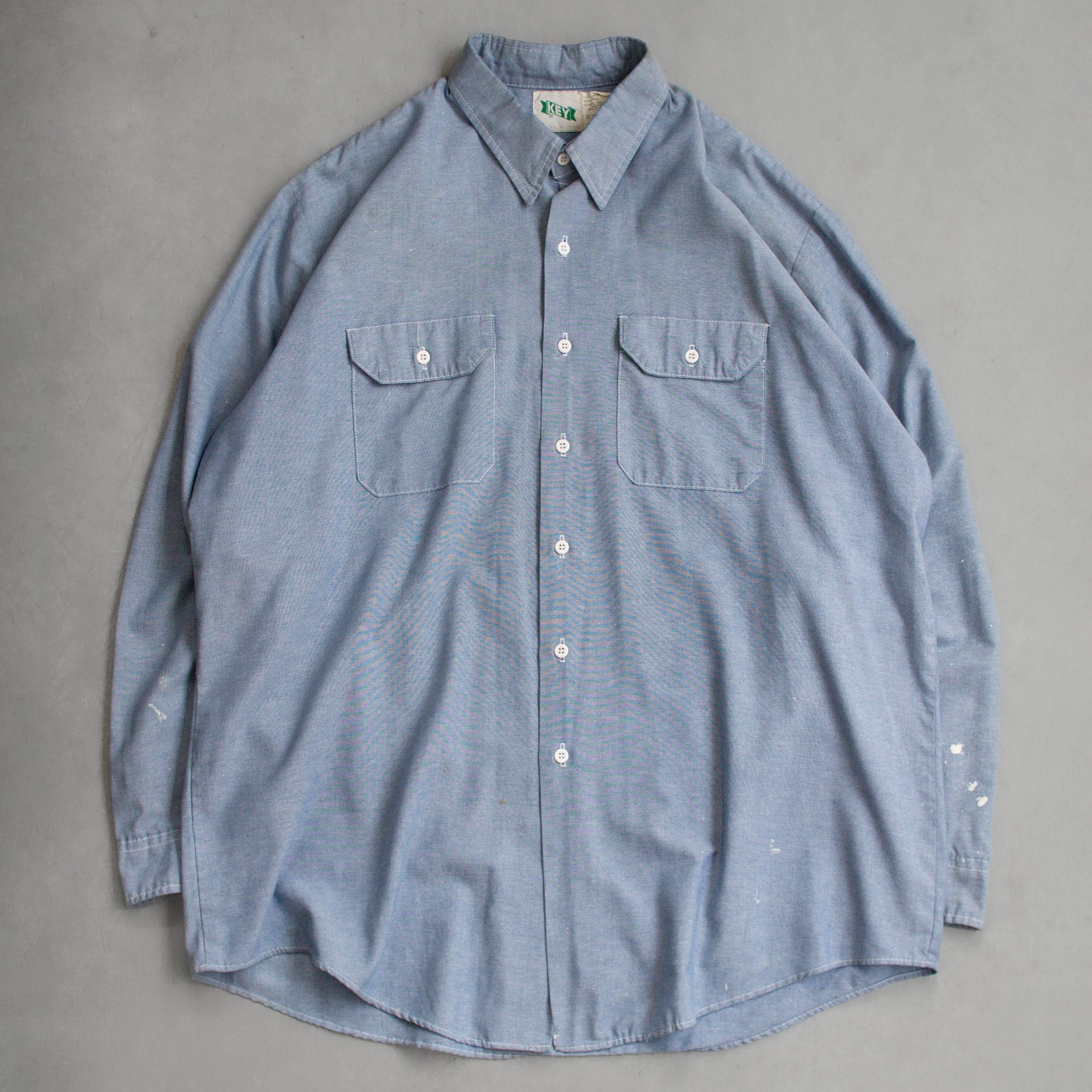KEY IMPERIAL CHAMBRAY SHIRT 美國 淺藍 素面 青年布 長袖 襯衫