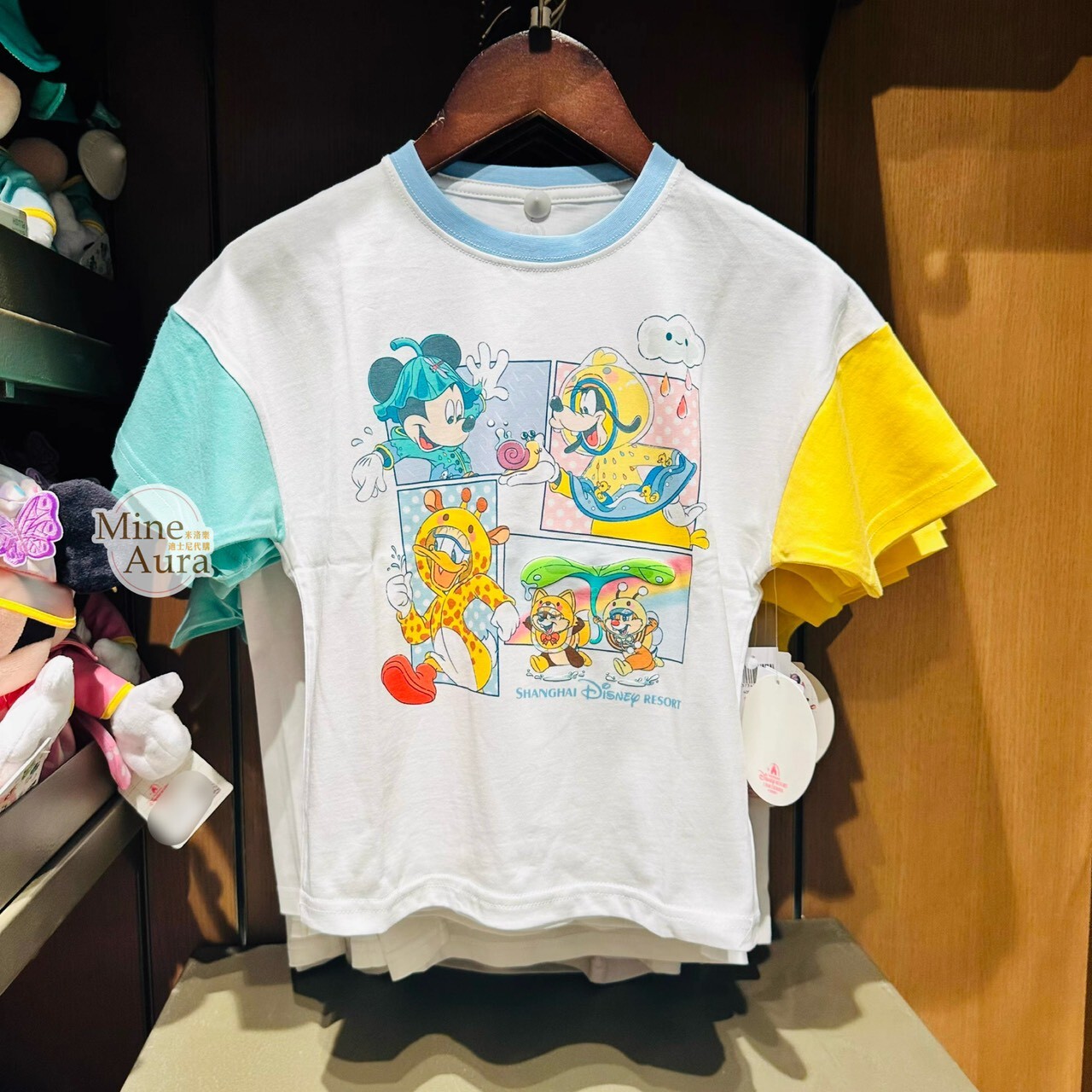 夏日米奇 Mickey 與朋友們 踩水日記系列 圖案 兒童 上衣 短T -上海迪士尼樂園