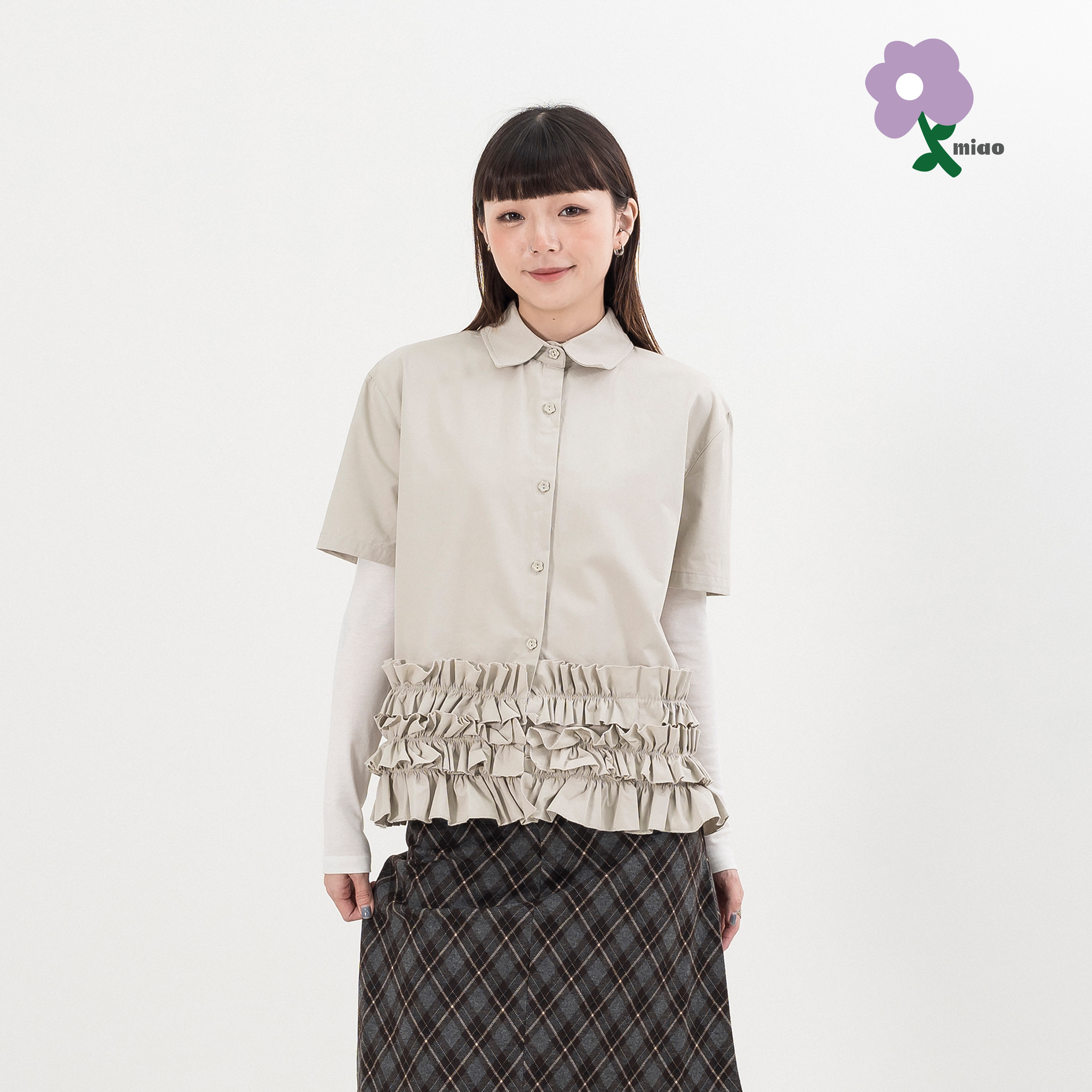 AGILITY MIAO Ruffle Shirts 花邊 短袖襯衫 [M-SH65]
