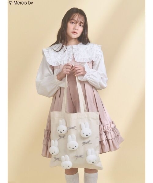 merry jenny / Ribbon fluffy Miffy tote bag