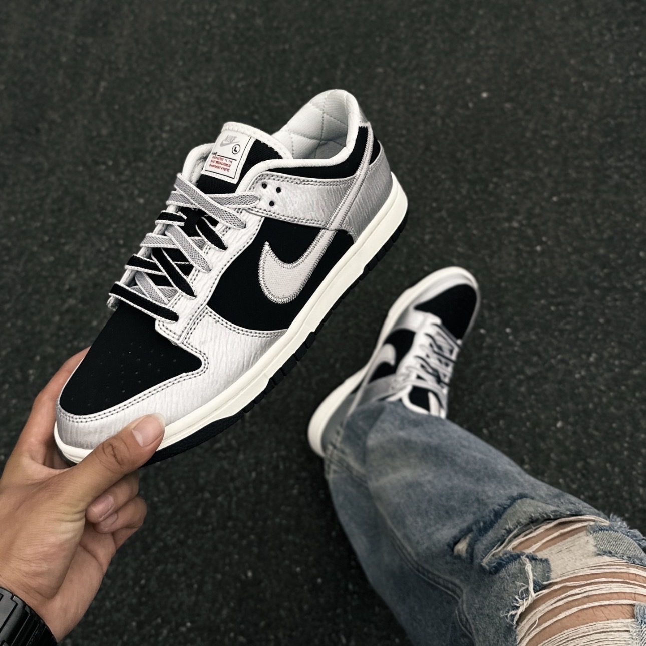 NIKE DUNK RETRO 銀黑 紋理感 低筒 休閒鞋 男鞋 IM4413-001