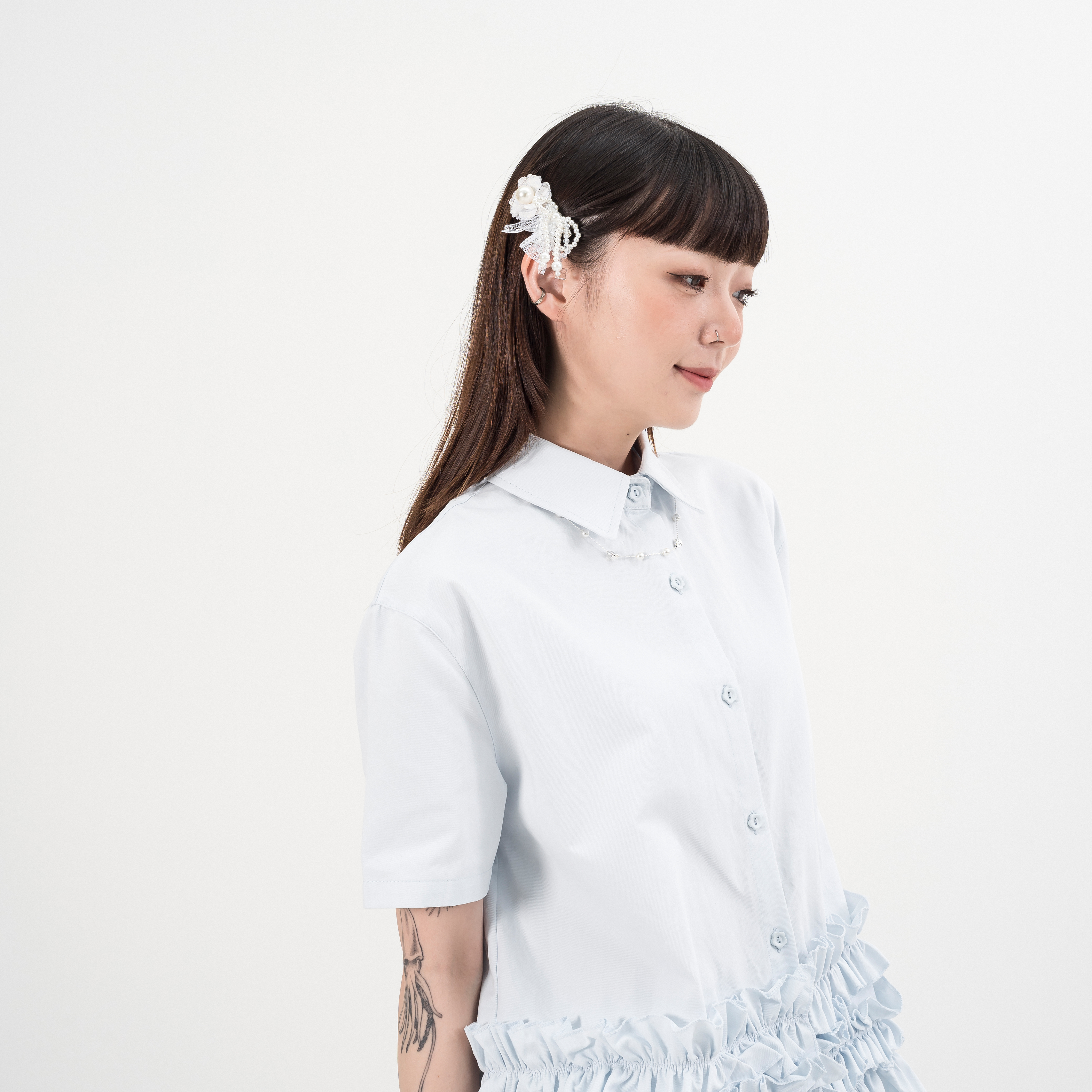 Pearl Bow Lace Hair Clip 珍珠蝴蝶結 蕾絲髮夾 [M3]