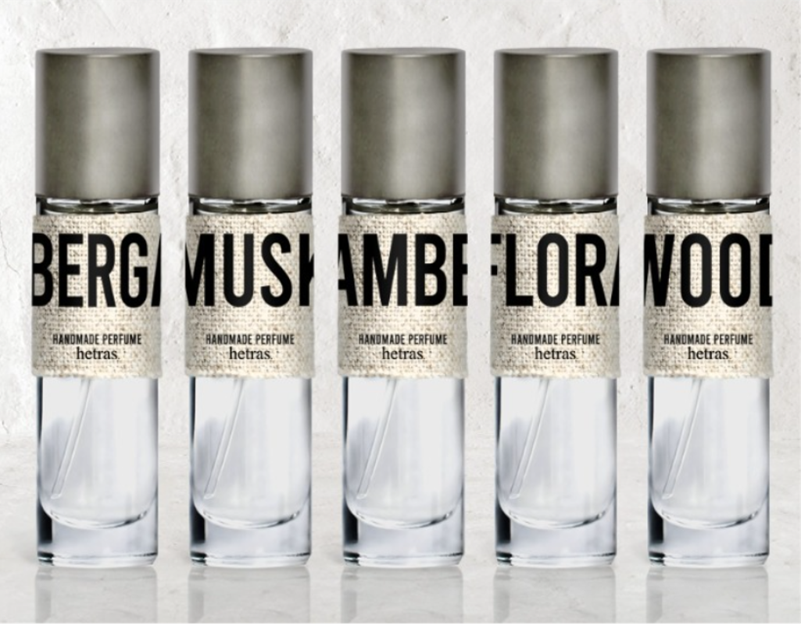 BN025 hetras. 鐵盒手工疊香香水15ml 5入組
