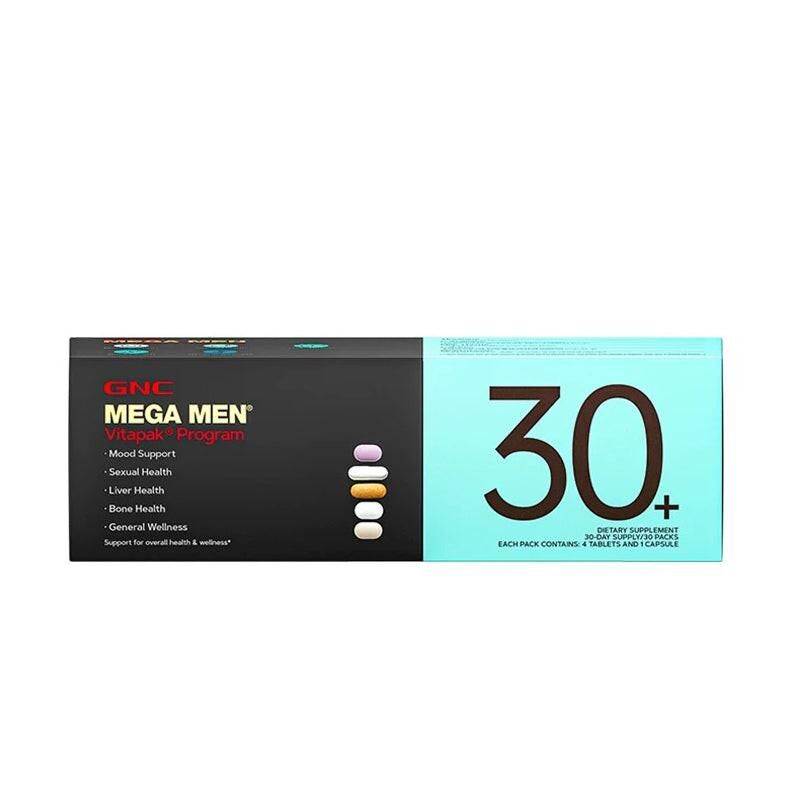 GNC 健安喜Vitapak®男性30+每日營養 30包維生素奶薊充電包精氨酸｜眼睛舒適及3C用眼支援