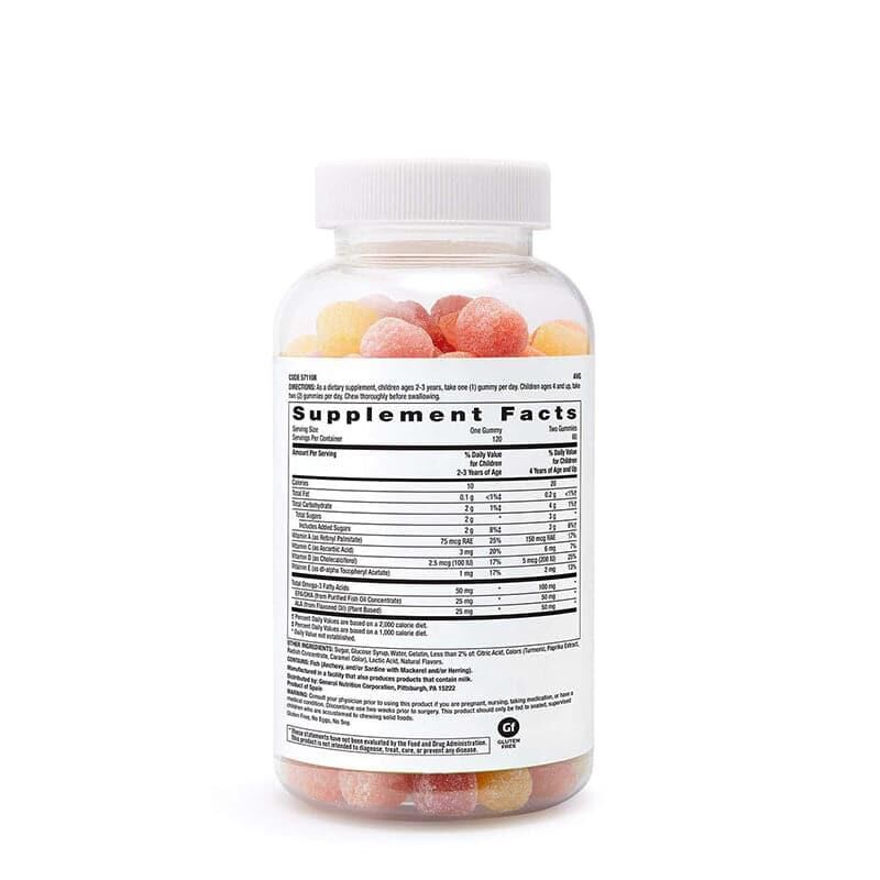 GNC健安喜兒童DHA軟糖120粒｜心腦眼日常健康｜Omega-3 EPA DHA｜成年人｜日常營養補充