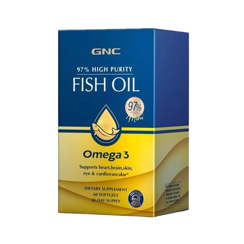 GNC健安喜 97%高純度魚油膠囊 omega3 60粒｜心腦眼日常健康｜Omega-3 EPA DHA