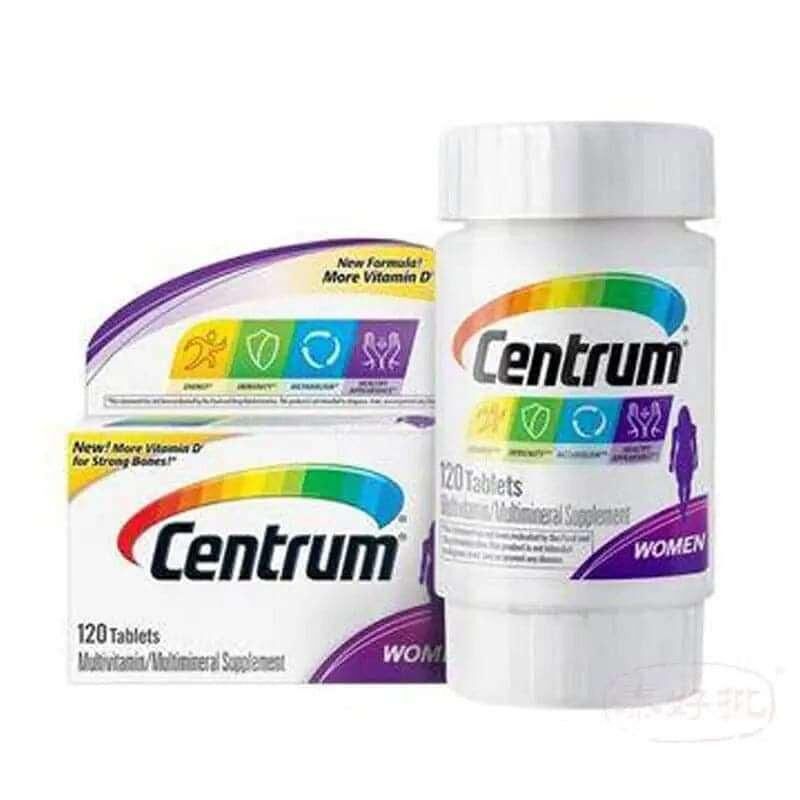 ［美國版］善存 Centrum婦女多種維生素和多種礦物補充片劑-120粒｜能量及紅血球健康｜鐵質｜成年人