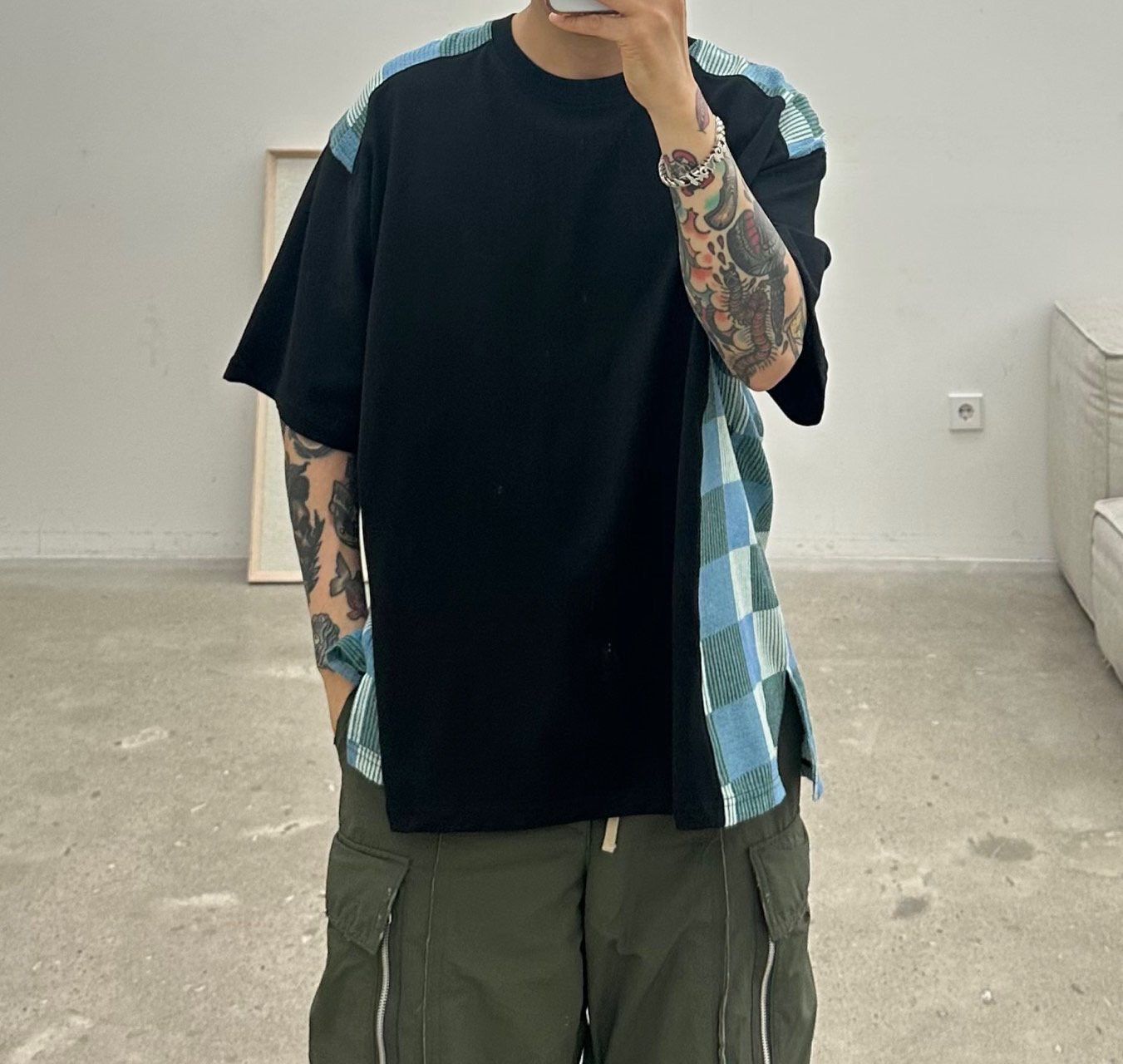 拼格紋短袖Tee 12GAUGE-076T