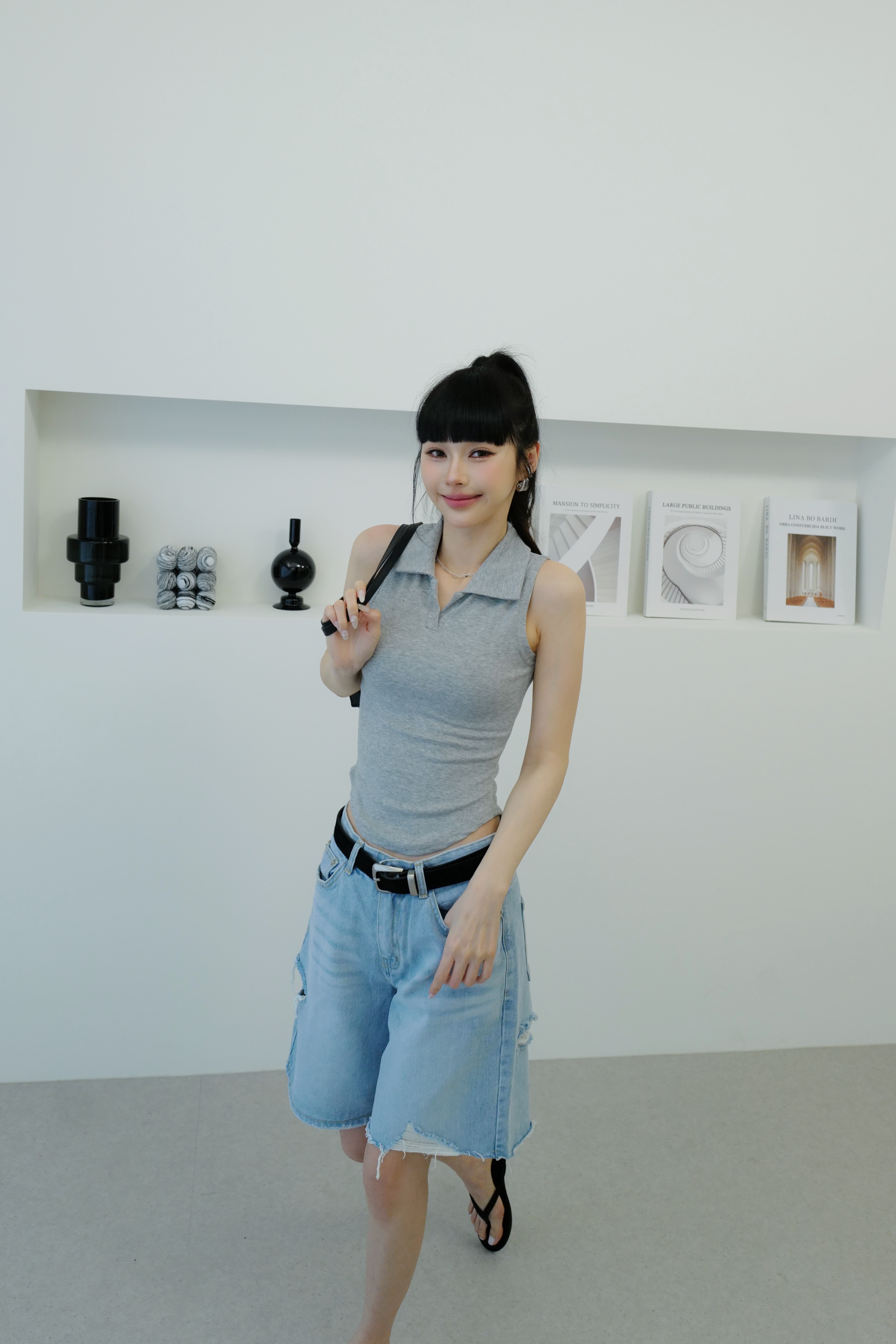側邊割破鬆弛男孩風短褲 HD02
