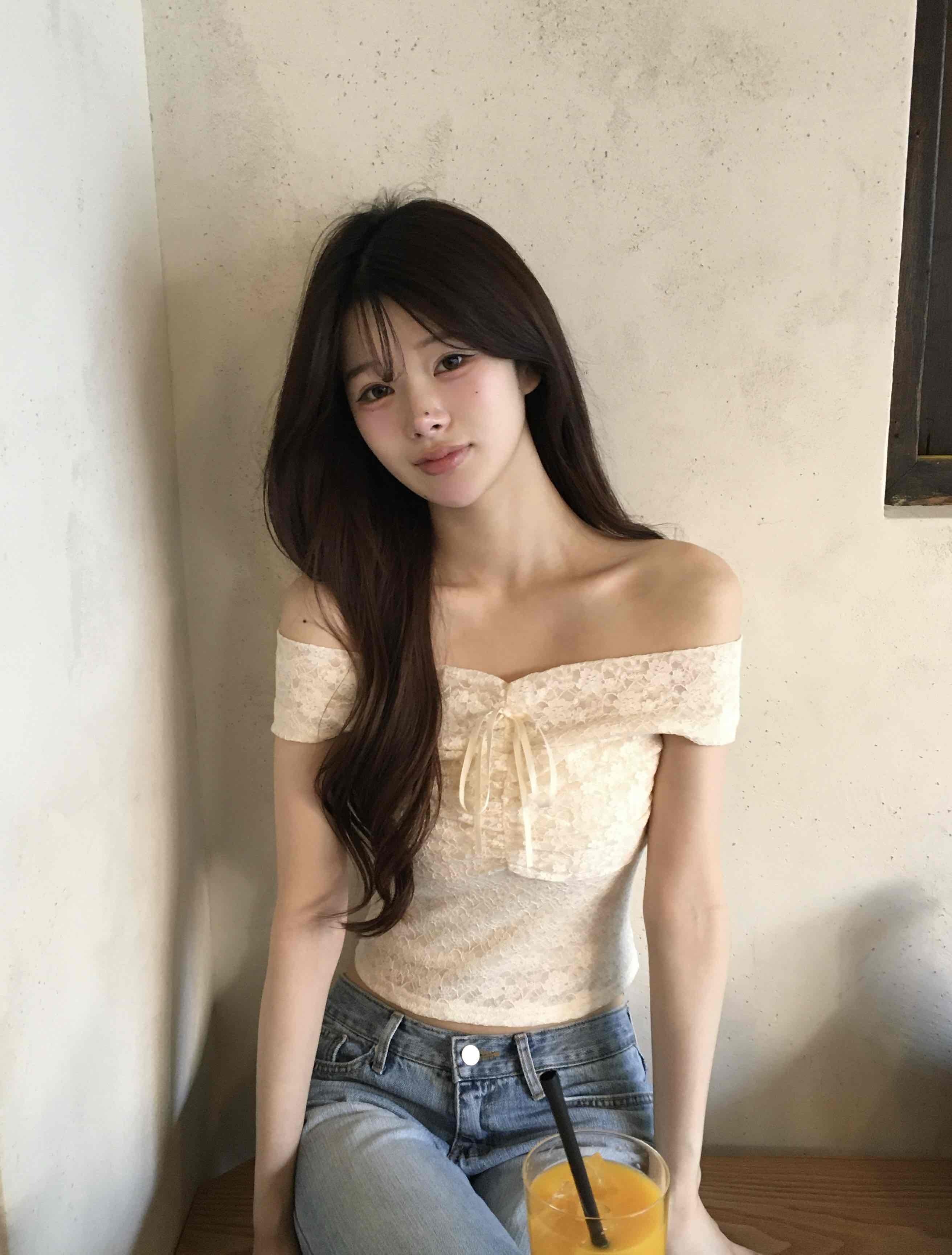 店主自留！Whee Lace Ribbon Top
