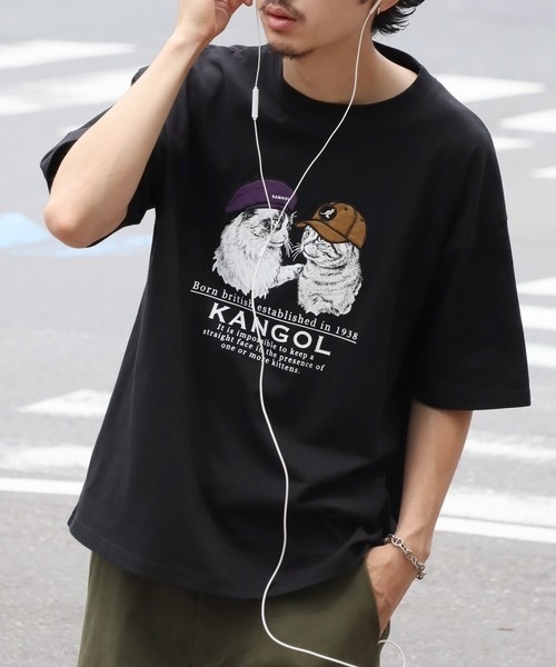KANGOL / Cats Embroidered Short-Sleeve T-Shirt