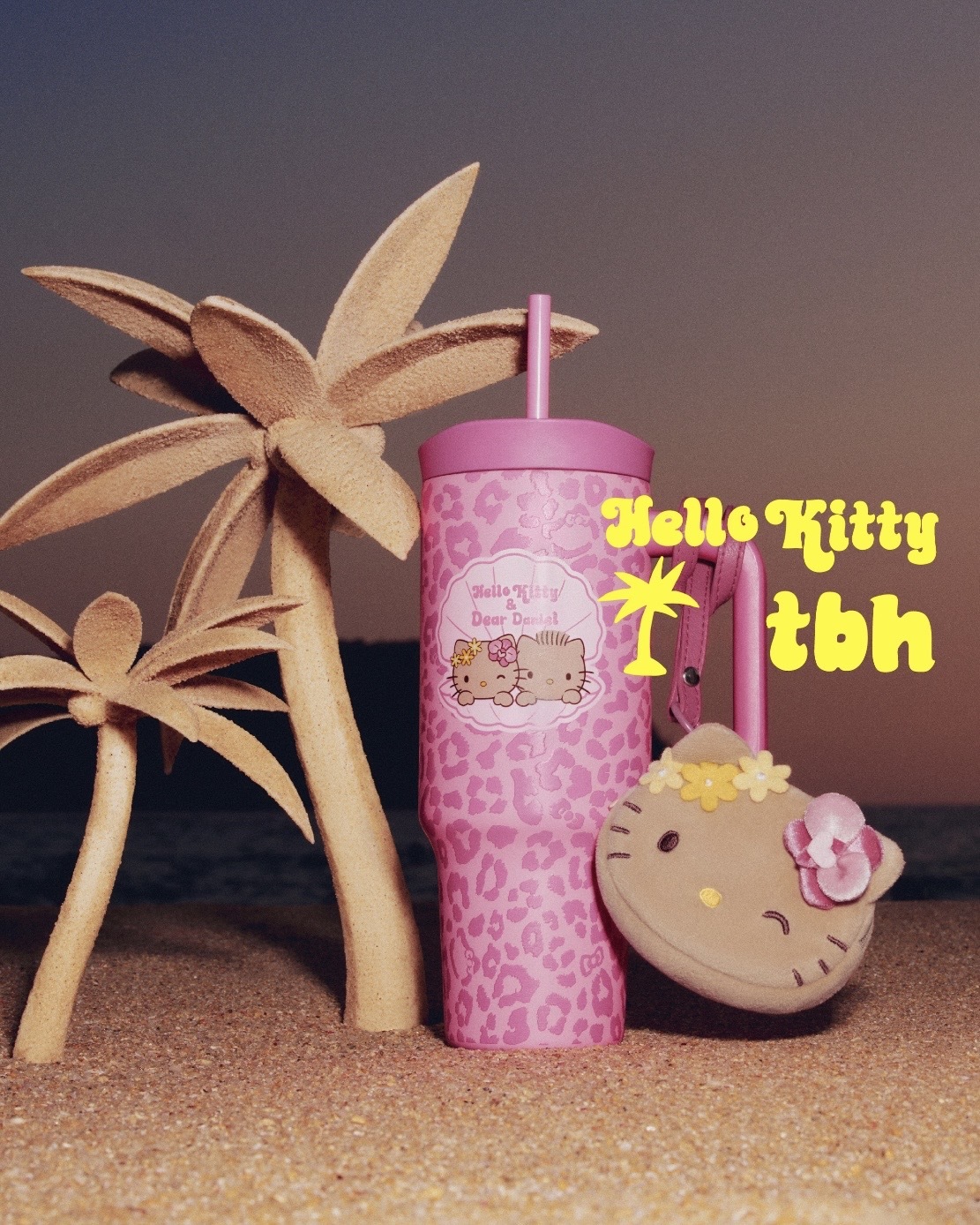 HELLO KITTY x TBH "夏日冒險島" 曬黑系列 黑皮 粉紅豹紋 巨無霸保溫杯 吸管杯 水杯 冰霸杯 不鏽鋼 凱蒂貓 宋雨琦代言 官方正版授權 / 預購