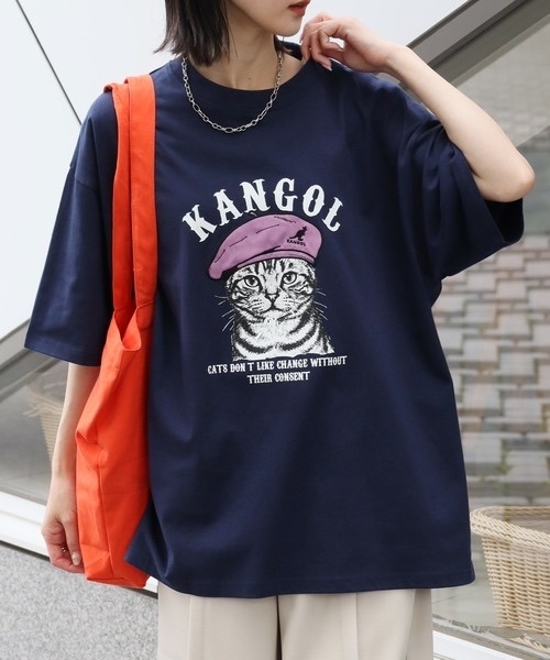 KANGOL / Cat Embroidered Short-Sleeve T-Shirt