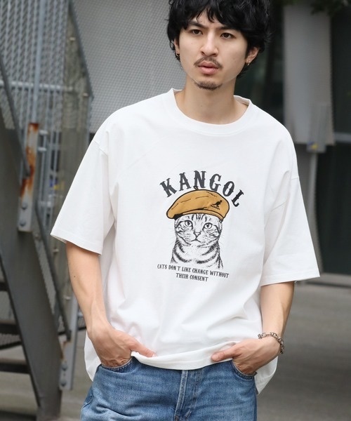 KANGOL / Cat Embroidered Short-Sleeve T-Shirt