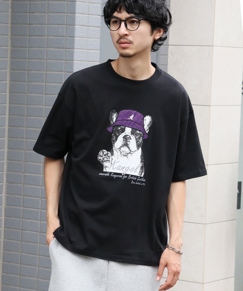 KANGOL / Dog Embroidered Short-Sleeve T-Shirt