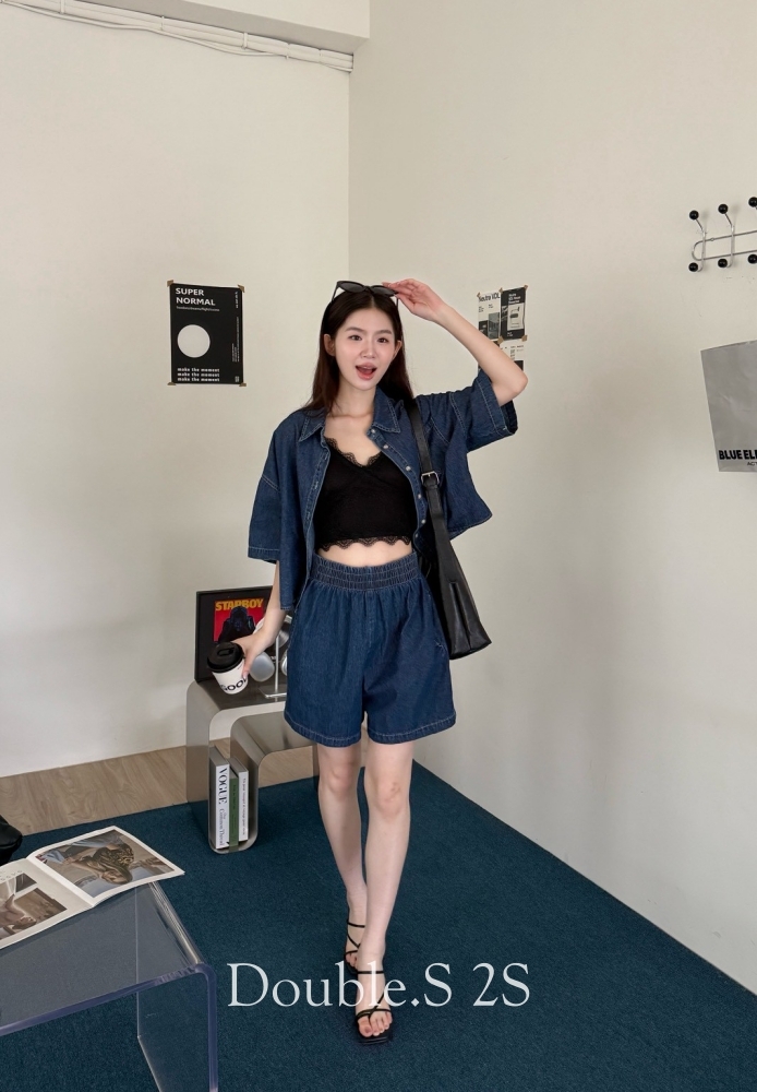 夏日輕牛仔休閒套裝*2色