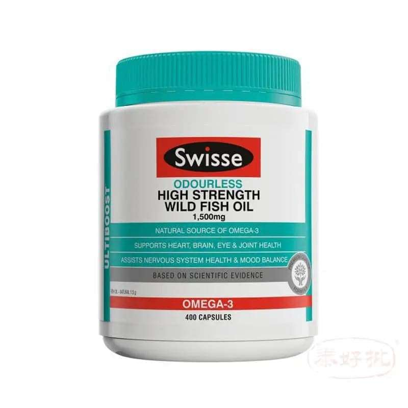 Swisse Ultiboost無臭野生魚油1500MG 400粒｜關節靈活及活動力｜葡萄糖胺及軟骨素